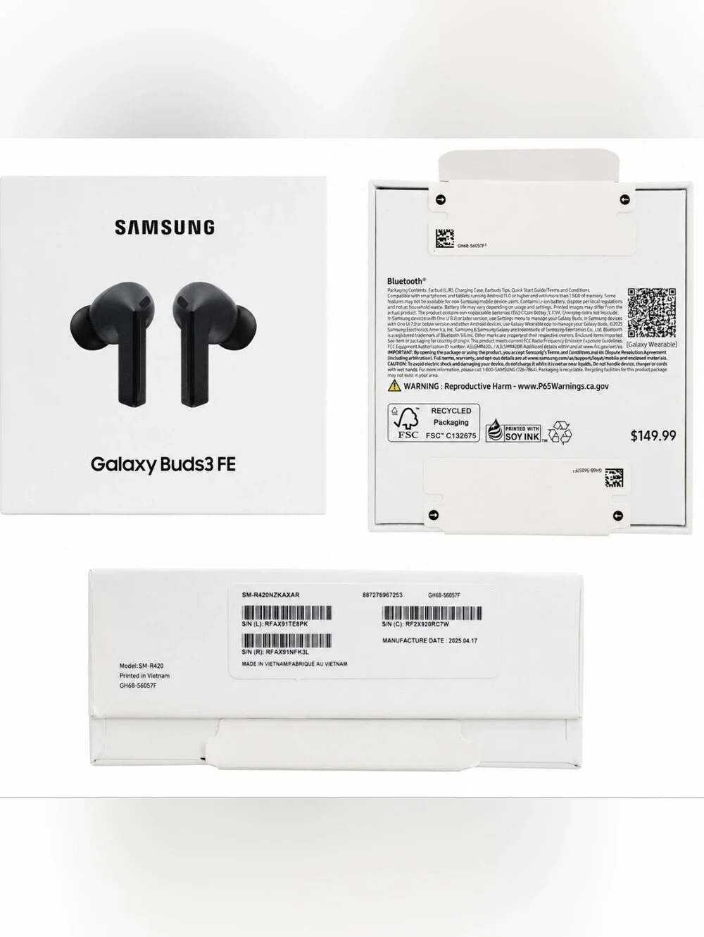Samsung Galaxy Buds3 FE Earbuds - Black